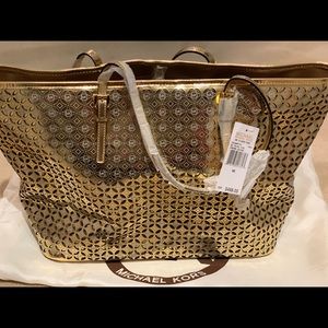 Brand new gold Michael kors tote